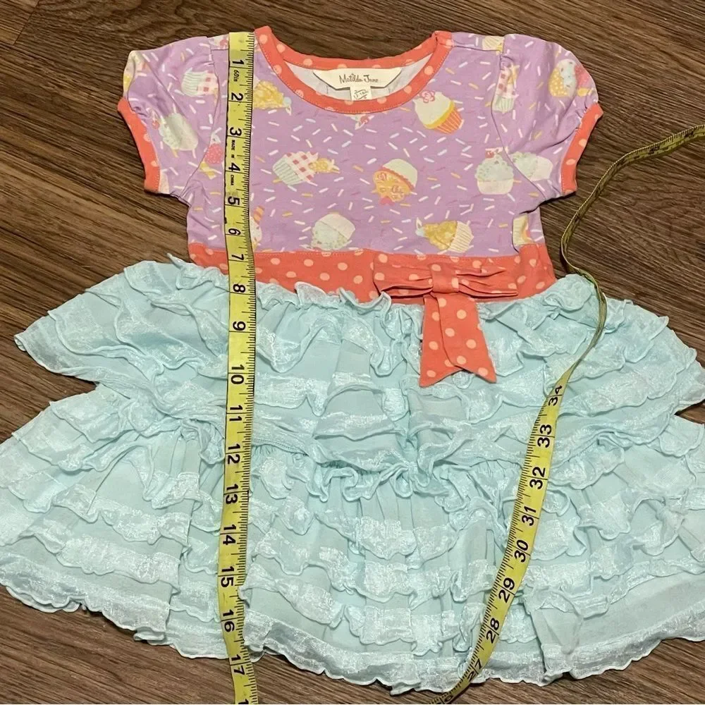 Matilda Jane Extra Sprinkles Dress and Bloomers Lavender Blue Orange 12-18 mos